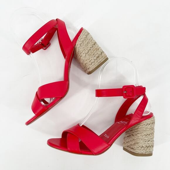NWOB Christian Louboutin Summer Mariza 85 Red Espadrilles Heels Sandals EU 36 - Picture 4 of 10